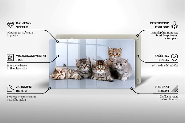 Sklenená doska na krájanie Sladké mačiatka