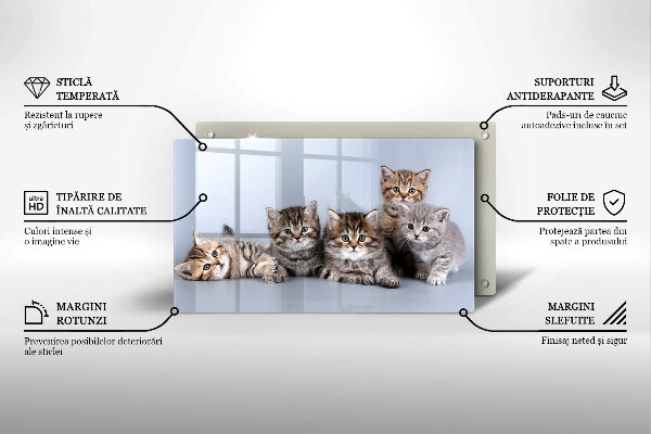 Sklenená doska na krájanie Sladké mačiatka