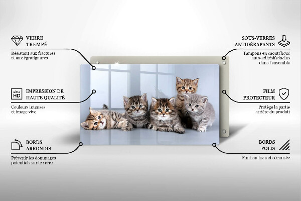 Sklenená doska na krájanie Sladké mačiatka