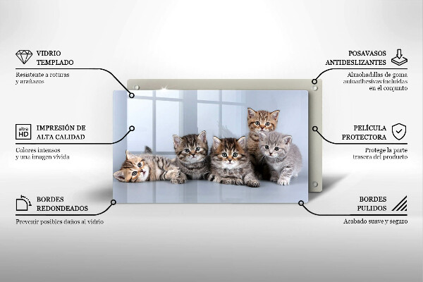 Sklenená doska na krájanie Sladké mačiatka