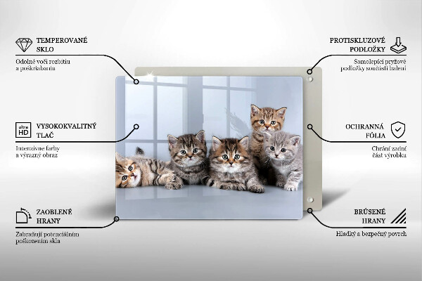 Sklenená doska na krájanie Sladké mačiatka