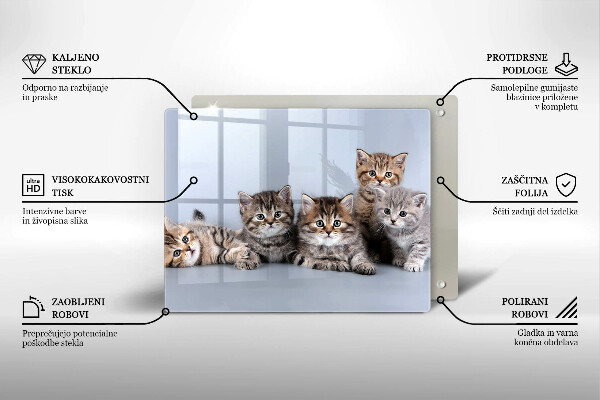 Sklenená doska na krájanie Sladké mačiatka