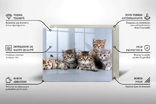 Sklenená doska na krájanie Sladké mačiatka