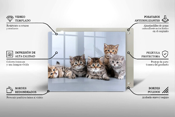 Sklenená doska na krájanie Sladké mačiatka
