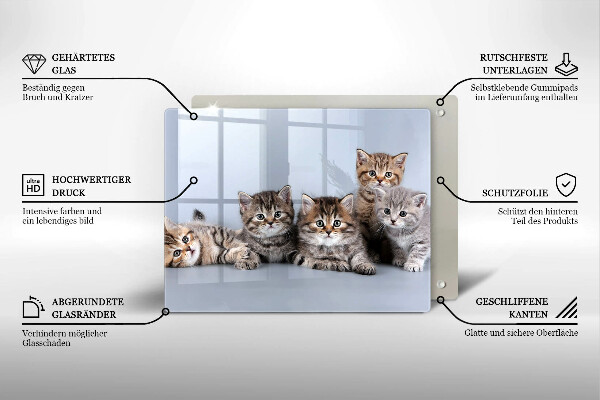 Sklenená doska na krájanie Sladké mačiatka