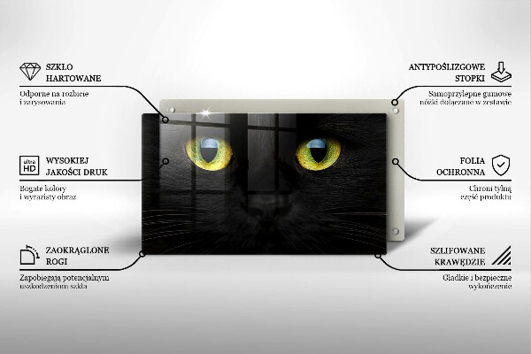 Sklenená doska na krájanie Zvieracie mačacie oči