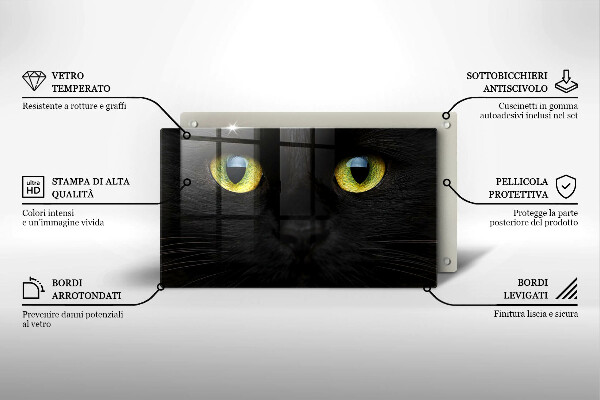 Sklenená doska na krájanie Zvieracie mačacie oči