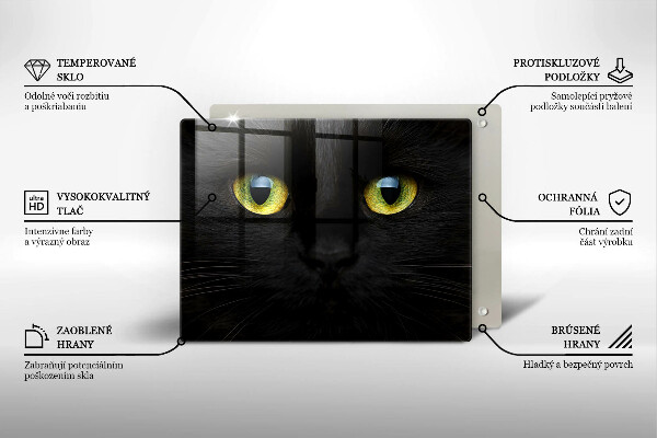 Sklenená doska na krájanie Zvieracie mačacie oči