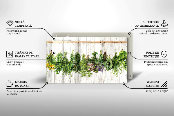 Sklenená doska na krájanie Sušené bylinky a rastliny