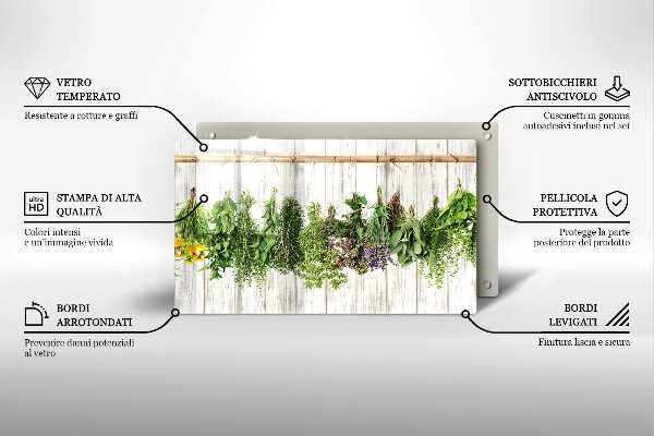 Sklenená doska na krájanie Sušené bylinky a rastliny