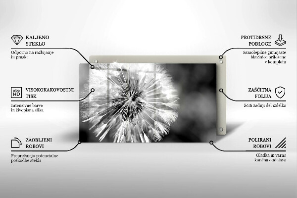 Sklenená doska na krájanie Jemná púpava