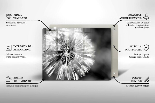 Sklenená doska na krájanie Jemná púpava