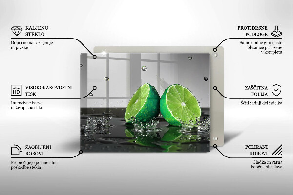 Sklenená doska na krájanie Šťavnaté limetky a voda