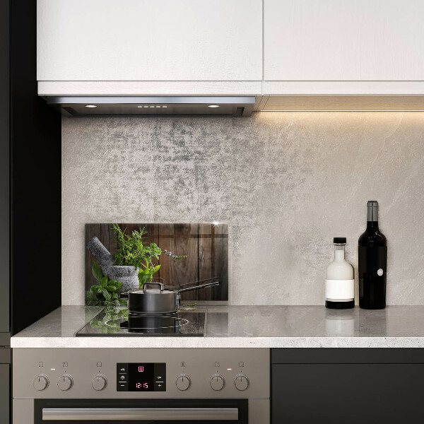 Sklenená doska na krájanie Pestuje bylinky a drevo