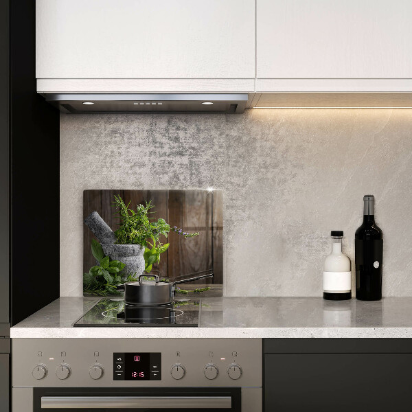 Sklenená doska na krájanie Pestuje bylinky a drevo