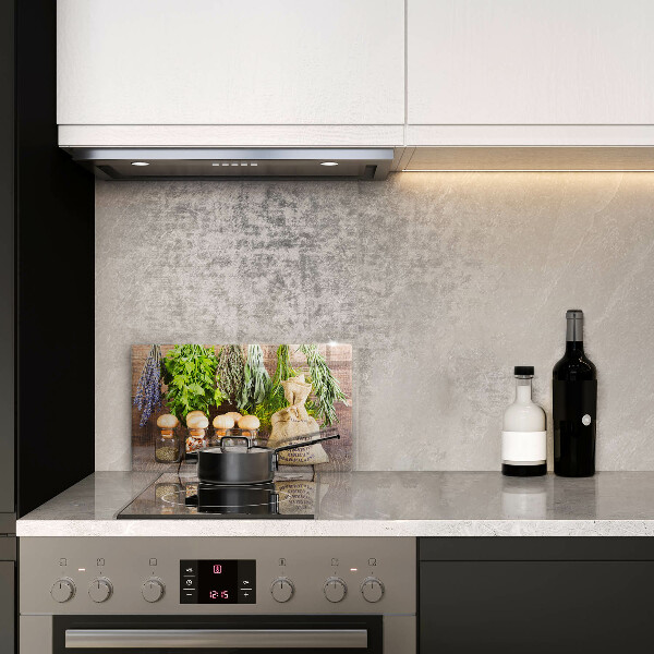 Sklenená doska na krájanie Bylinky, korenie a drevo