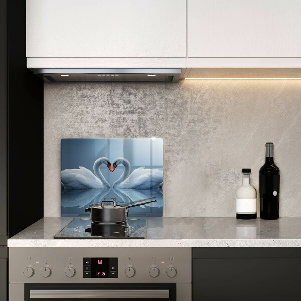 Sklenená doska na krájanie Dve labutie srdcia