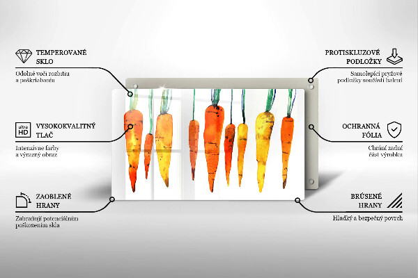 Sklenená doska na krájanie Mrkva ilustrácie