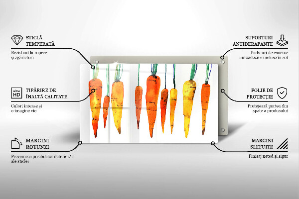 Sklenená doska na krájanie Mrkva ilustrácie