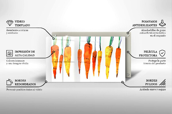 Sklenená doska na krájanie Mrkva ilustrácie