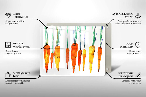 Sklenená doska na krájanie Mrkva ilustrácie