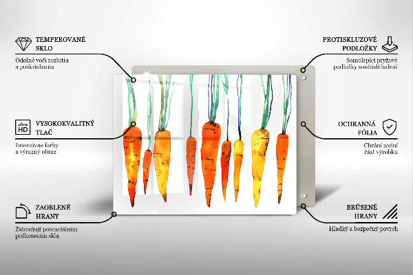 Sklenená doska na krájanie Mrkva ilustrácie