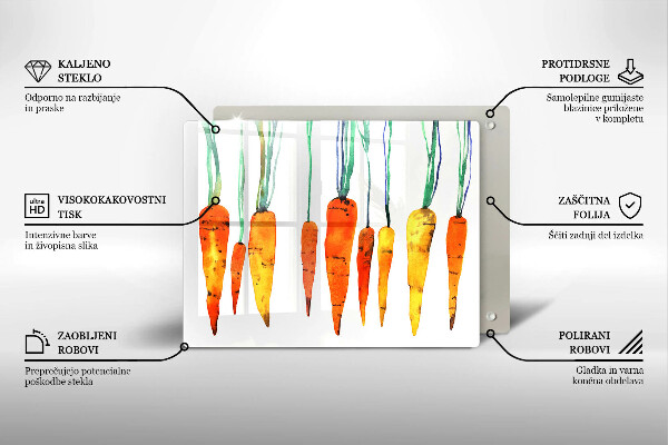 Sklenená doska na krájanie Mrkva ilustrácie