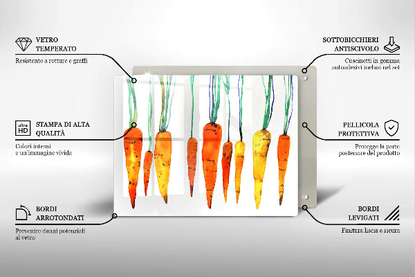 Sklenená doska na krájanie Mrkva ilustrácie
