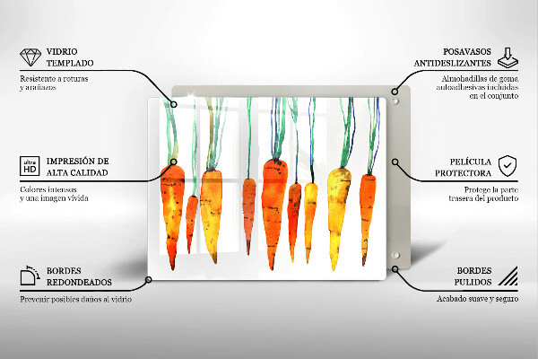 Sklenená doska na krájanie Mrkva ilustrácie