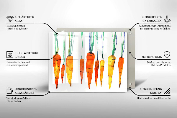 Sklenená doska na krájanie Mrkva ilustrácie