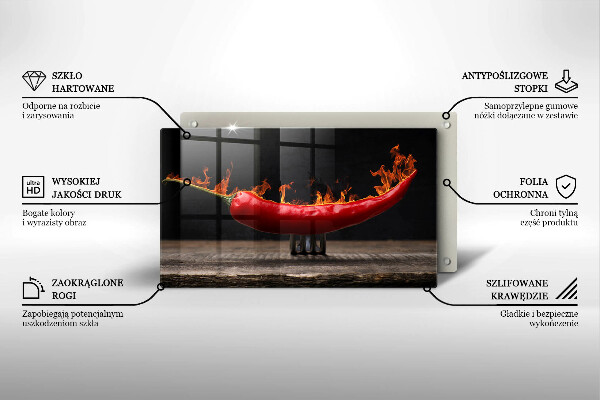 Sklenená doska na krájanie Horúca čili paprička