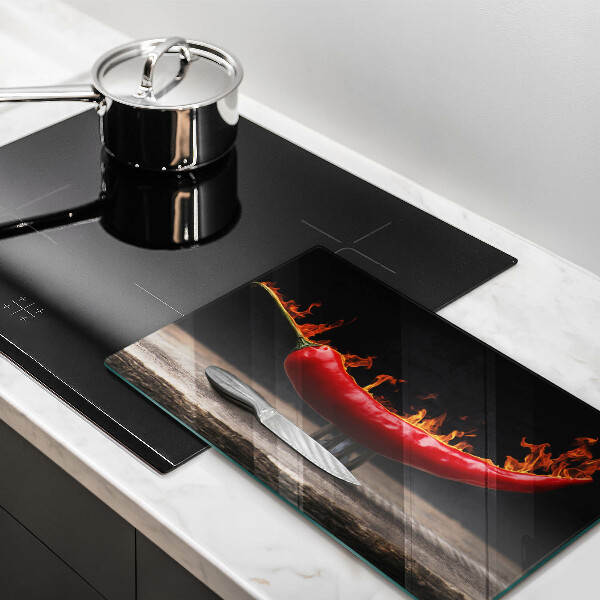 Sklenená doska na krájanie Horúca čili paprička