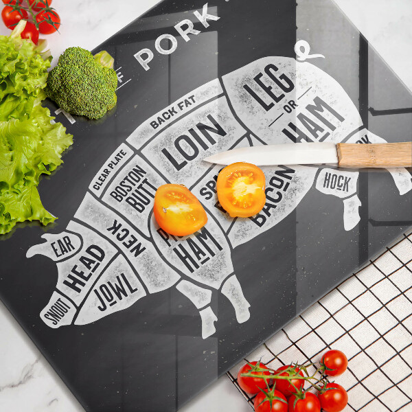 Sklenená doska na krájanie Bravčové mäso bravčové