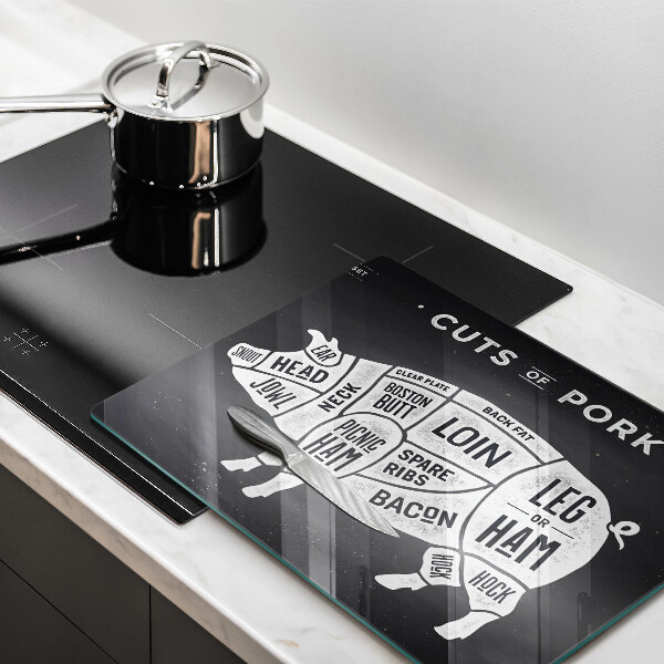 Sklenená doska na krájanie Bravčové mäso bravčové