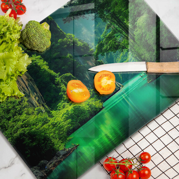 Sklenená doska na krájanie Lagúnová krajina