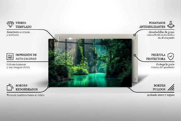 Sklenená doska na krájanie Lagúnová krajina