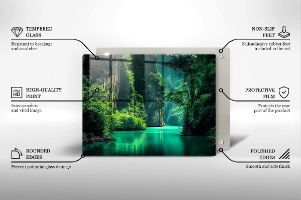 Sklenená doska na krájanie Lagúnová krajina