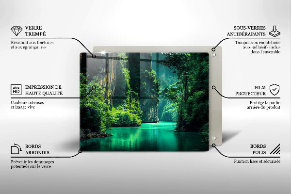 Sklenená doska na krájanie Lagúnová krajina