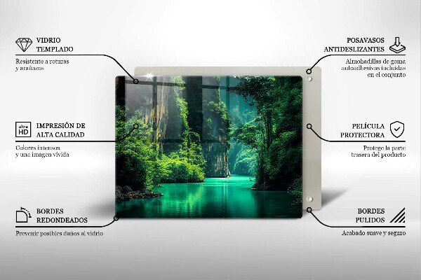 Sklenená doska na krájanie Lagúnová krajina