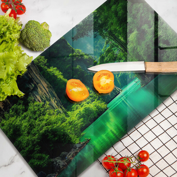 Sklenená doska na krájanie Lagúnová krajina