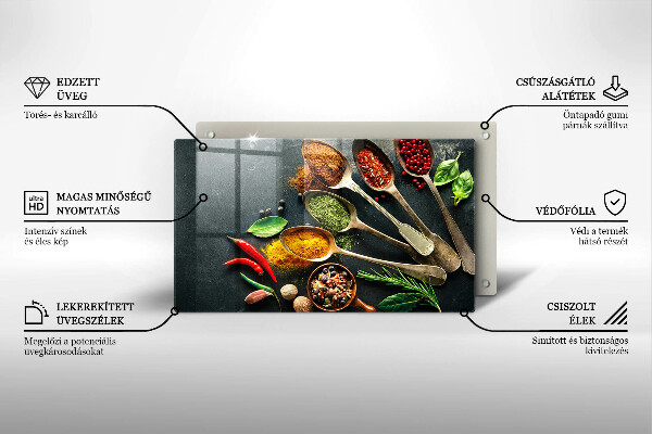 Sklenená doska na krájanie Kuchynské lyžice korenia