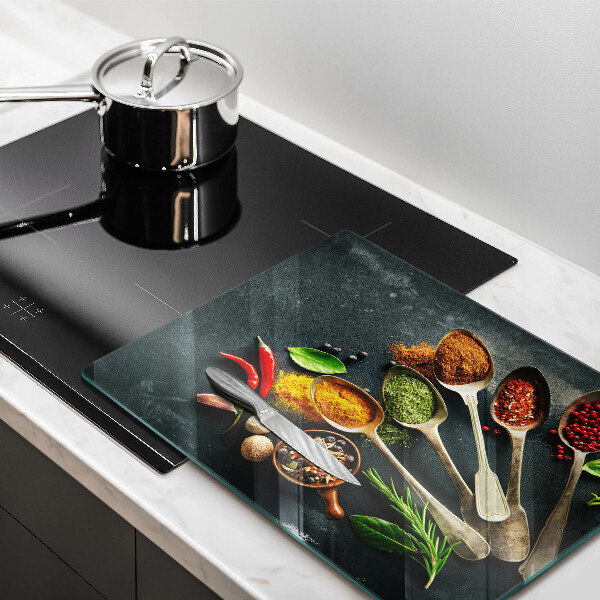 Sklenená doska na krájanie Kuchynské lyžice korenia