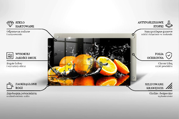 Sklenená doska na krájanie Šťavnaté oranžové ovocie