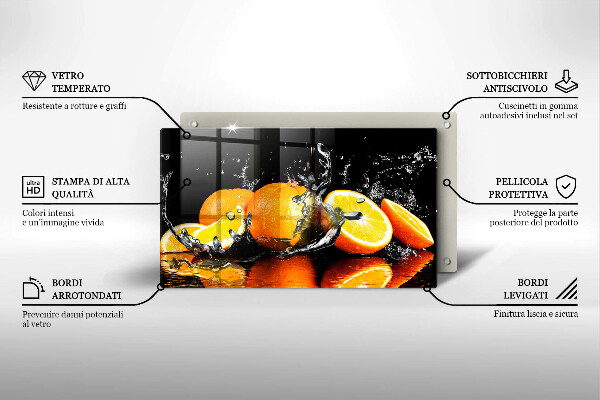Sklenená doska na krájanie Šťavnaté oranžové ovocie