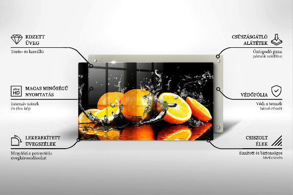 Sklenená doska na krájanie Šťavnaté oranžové ovocie