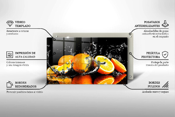 Sklenená doska na krájanie Šťavnaté oranžové ovocie