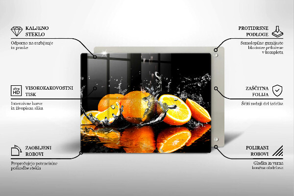 Sklenená doska na krájanie Šťavnaté oranžové ovocie