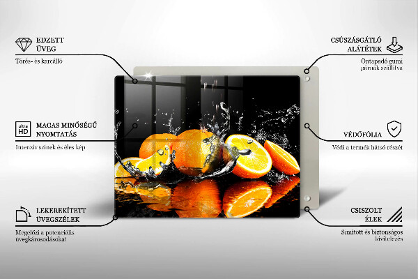 Sklenená doska na krájanie Šťavnaté oranžové ovocie