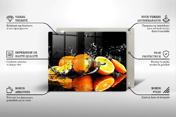 Sklenená doska na krájanie Šťavnaté oranžové ovocie