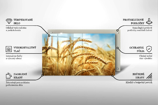 Sklenená doska na krájanie Klasy obilnín na poli